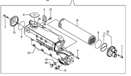 USED - Yanmar 4JH57 129670-44911 cooler assy cw complete